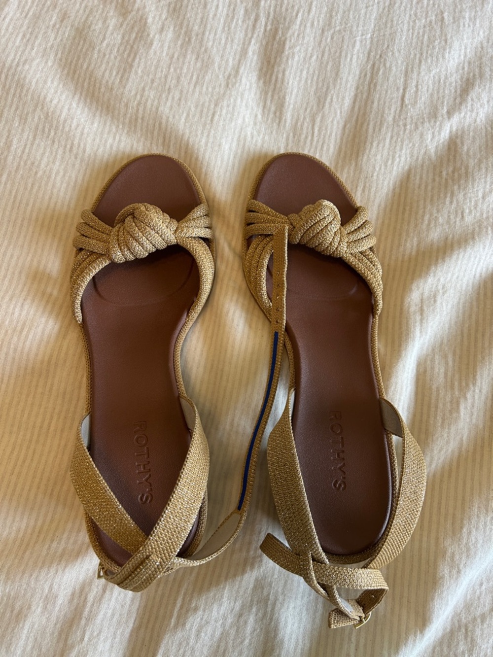 Rothy's Knot Sandal in Golden Sun with Block Heel - Picture 5 of 6